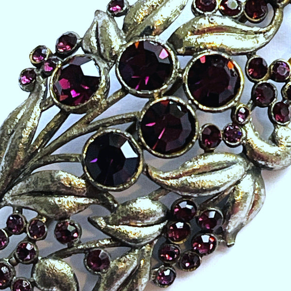 Purple Rhinestone Vintage Brooch-Vintageonline-Vintage Online