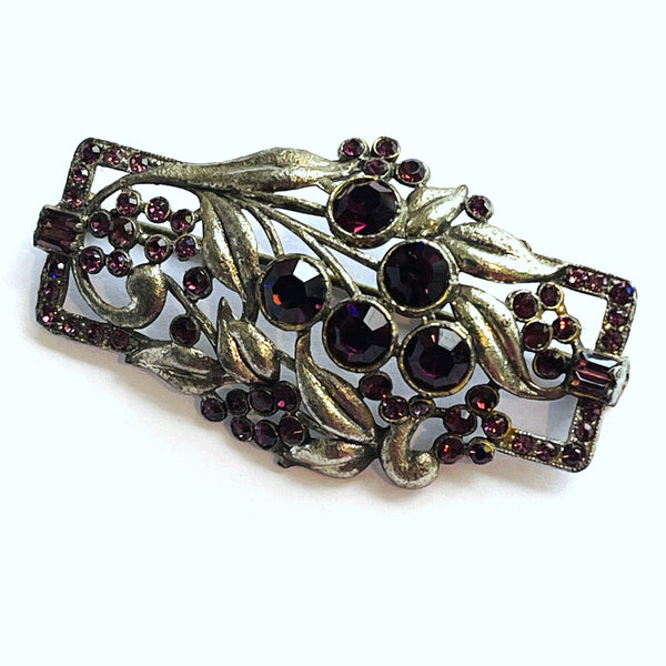 Purple Rhinestone Vintage Brooch-Vintageonline-Vintage Online