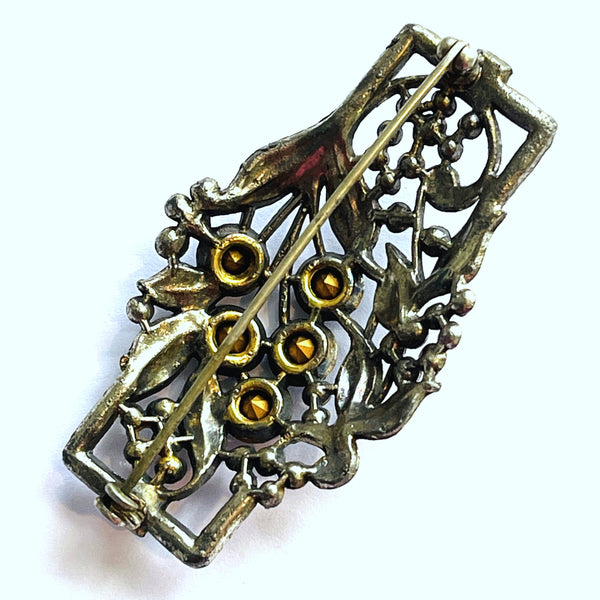 Purple Rhinestone Vintage Brooch-Vintageonline-Vintage Online