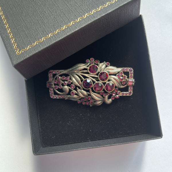 Purple Rhinestone Vintage Brooch-Vintageonline-Vintage Online