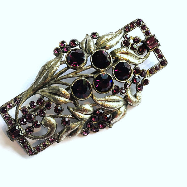 Purple Rhinestone Vintage Brooch-Vintageonline-Vintage Online