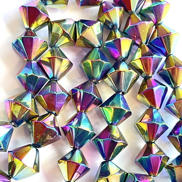 Rainbow AB Crystal Retro Vintage Double Strand Necklace-Vintageonline-Vintage Online