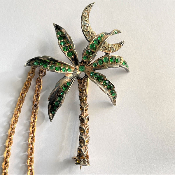 Rare Mexican And Palm Tree Double Brooch Pins 1950's-Vintageonline-Vintage Online