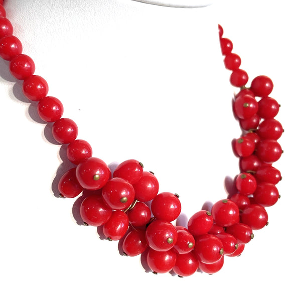 Red Bead Vintage Necklace-Vintageonline-Vintage Online