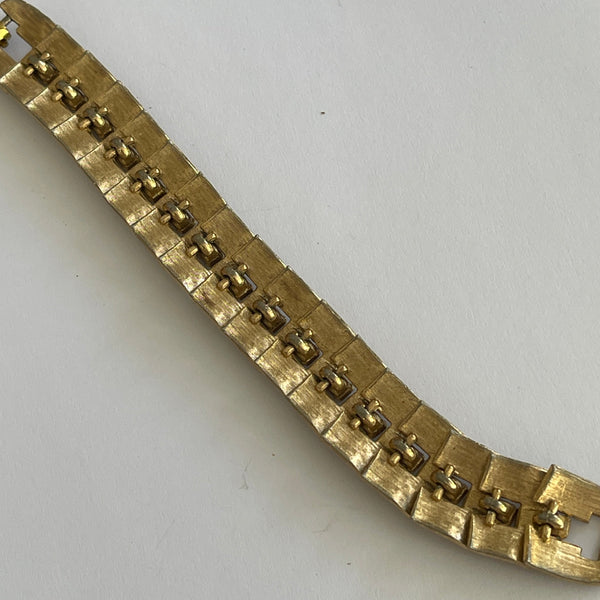 Red Rhinestone Gold Tone Vintage Bracelet-Vintageonline.-Vintage Online