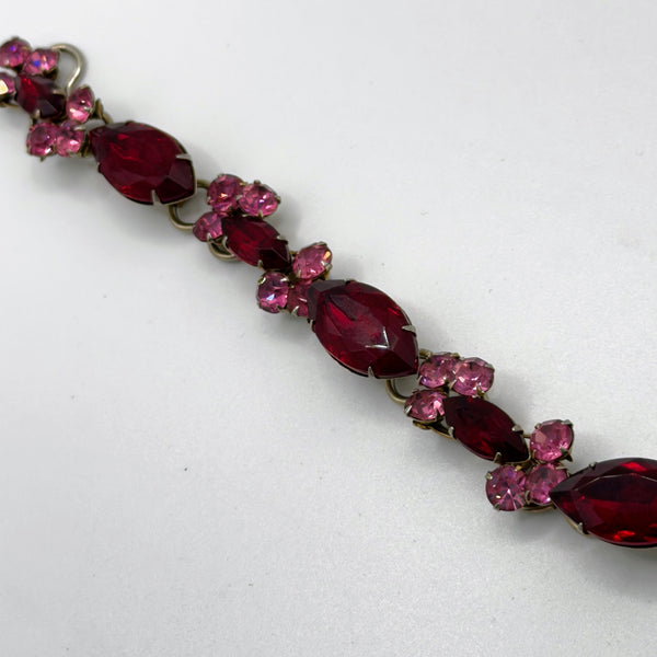 Red Rhinestone Vintage Bracelet-Vintageonline-Vintage Online