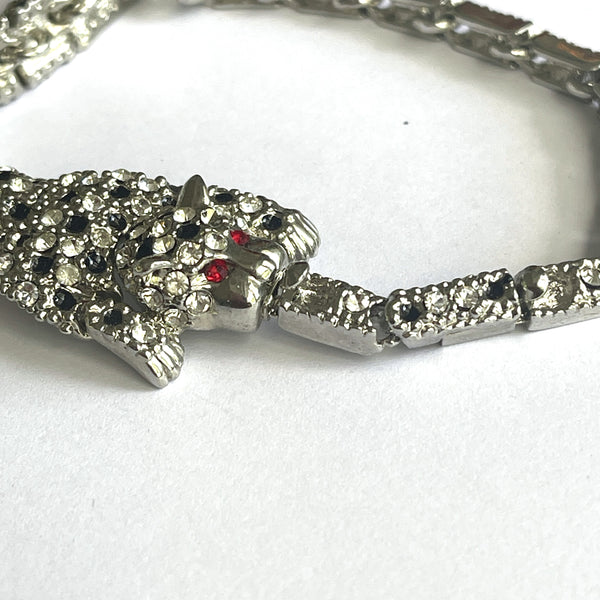 Reticulated Leopard Rhinestone Bracelet-Vintageonline-Vintage Online