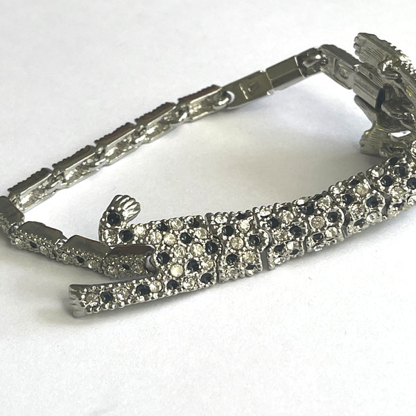 Reticulated Leopard Rhinestone Bracelet-Vintageonline-Vintage Online