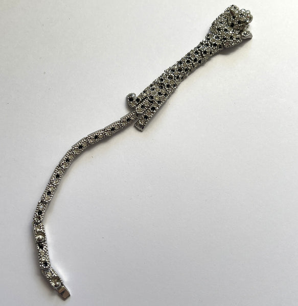 Reticulated Leopard Rhinestone Bracelet-Vintageonline-Vintage Online
