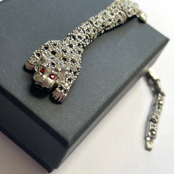 Reticulated Leopard Rhinestone Bracelet-Vintageonline-Vintage Online