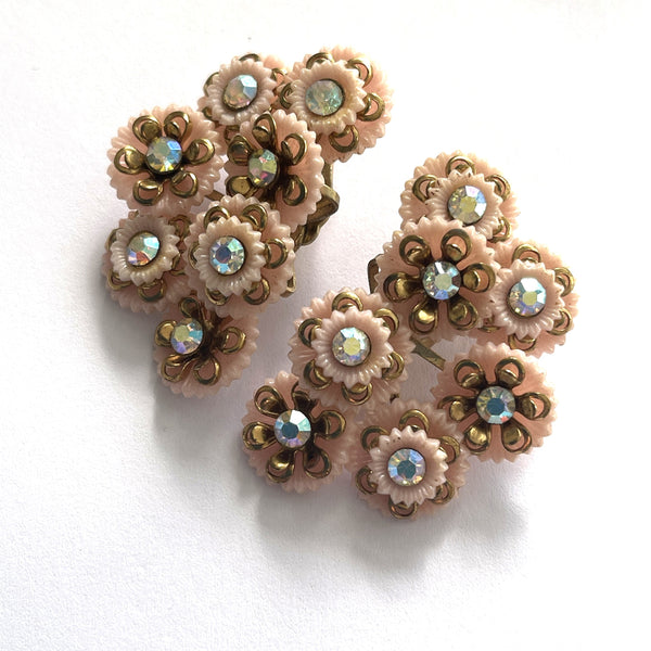 Retro 60's Fabulous Rhinestone Earrings-Vintageonline-Vintage Online