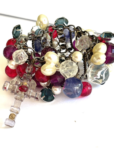 Retro Bead & Pearl Bracelet-Vintageonline-Vintage Online