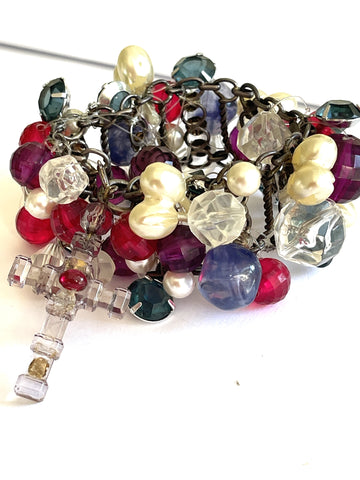 Retro Bead & Pearl Bracelet-Vintageonline-Vintage Online