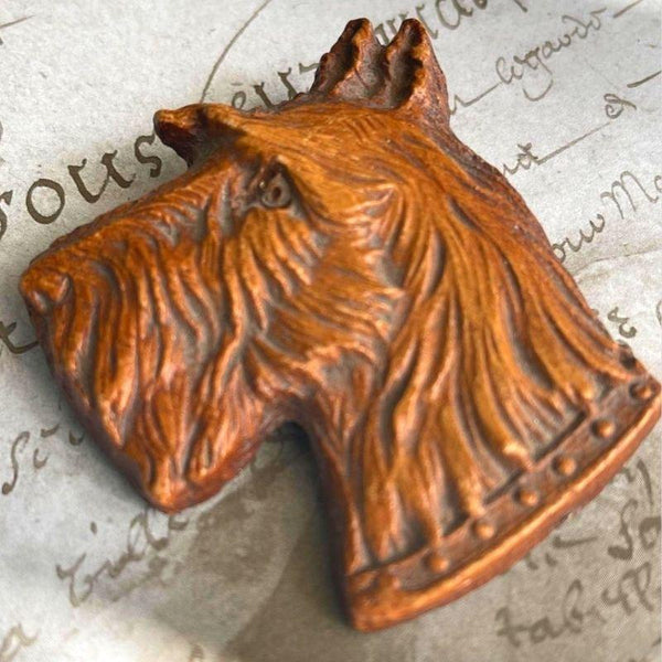 Retro Dog Head Vintage French Brooch-Vintageonline-Vintage Online