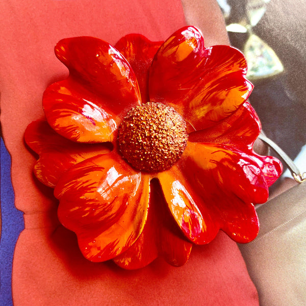 Retro Huge Flower Power Brooch-Vintageonline-Vintage Online