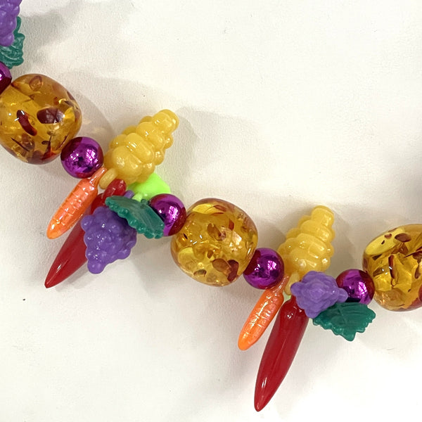 Retro Look Chilli & Fruit Necklace-Vintageonline-Vintage Online