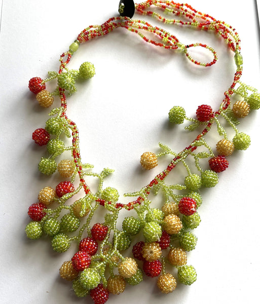 Retro Style Fruit Glass Bead Necklace-Vintageonline-Vintage Online