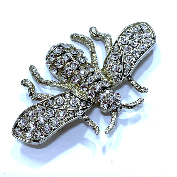Rhinestone Bumble Bee Brooch-Vintageonline-Vintage Online