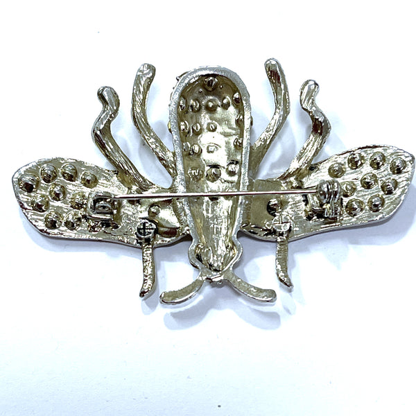 Rhinestone Bumble Bee Brooch-Vintageonline-Vintage Online