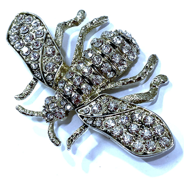 Rhinestone Bumble Bee Brooch-Vintageonline-Vintage Online