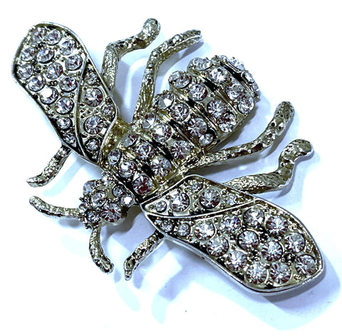 Rhinestone Bumble Bee Brooch-Vintageonline-Vintage Online