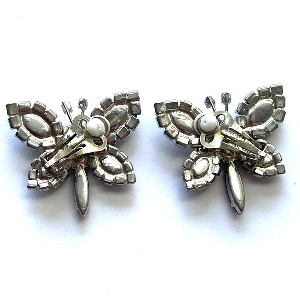 Rhinestone Butterfly Earrings-Vintageonline-Vintage Online