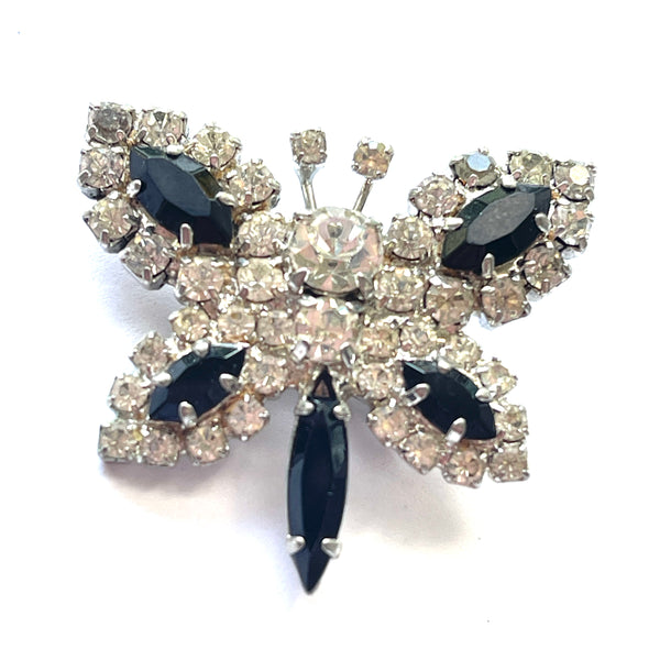 Rhinestone Butterfly Earrings-Vintageonline-Vintage Online