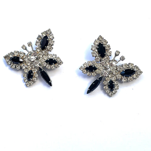 Rhinestone Butterfly Earrings-Vintageonline-Vintage Online