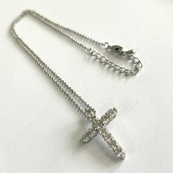 Rhinestone Cross Pendant-Vintageonline-Vintage Online