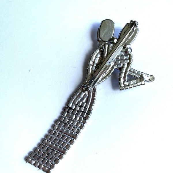 Rhinestone Dancing Couple Brooch-Vintageonline-Vintage Online