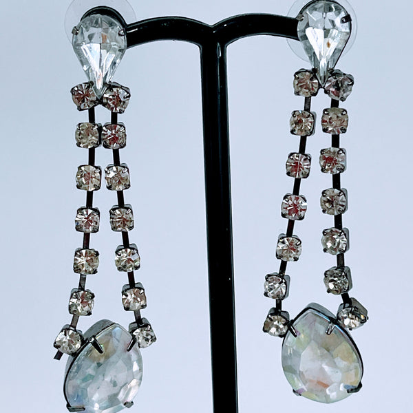 Rhinestone Drop Earrings-Vintageonline-Vintage Online