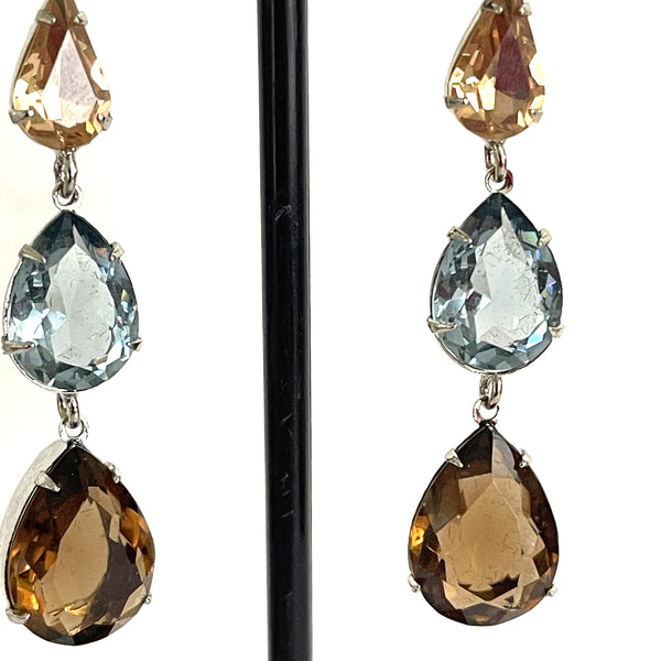 Rhinestone Drop Earrings-vintageonline-Vintage Online