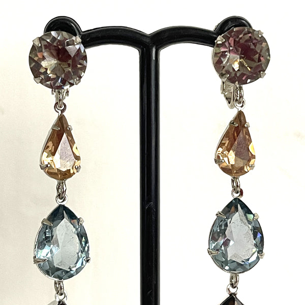 Rhinestone Drop Earrings-vintageonline-Vintage Online