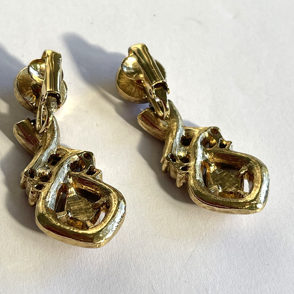 Rhinestone Drop Earrings-Vintageonline-Vintage Online