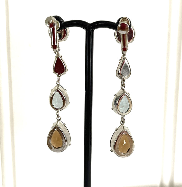 Rhinestone Drop Earrings-vintageonline-Vintage Online