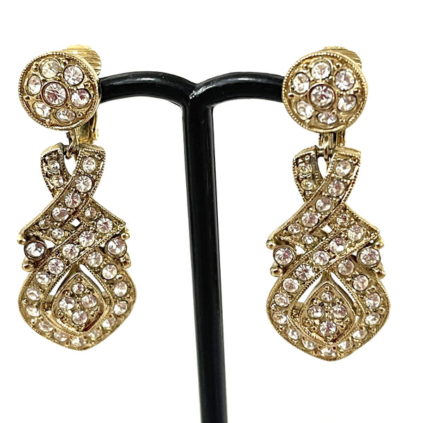 Rhinestone Drop Earrings-Vintageonline-Vintage Online