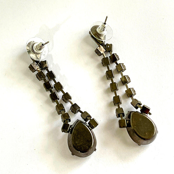 Rhinestone Drop Earrings-Vintageonline-Vintage Online