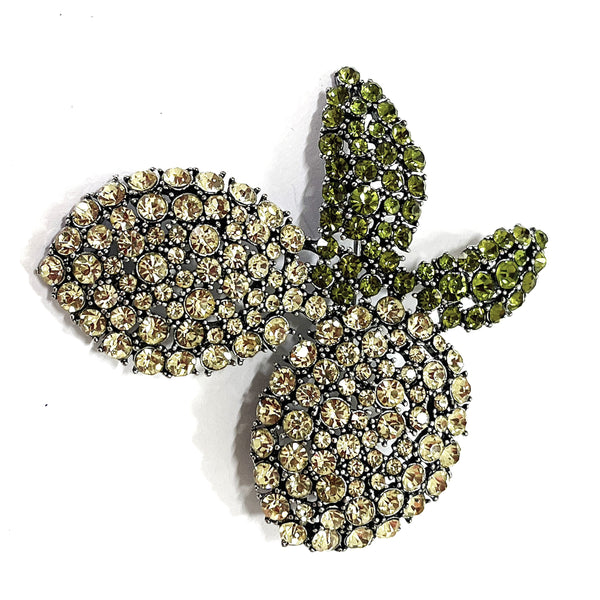 Rhinestone Fruit Brooch-Vintageonline-Vintage Online