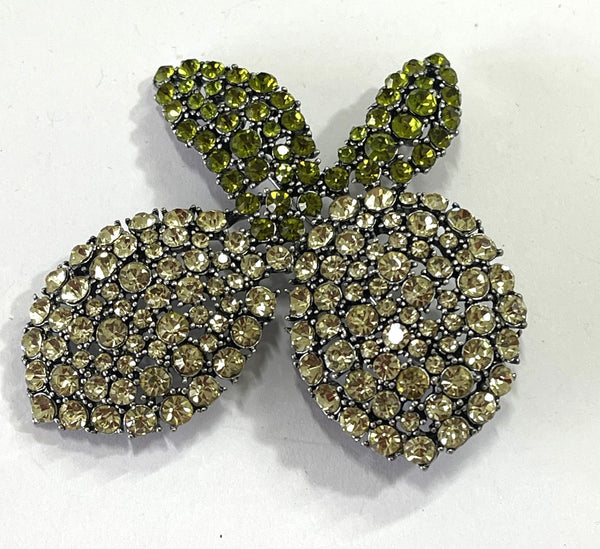 Rhinestone Fruit Brooch-Vintageonline-Vintage Online
