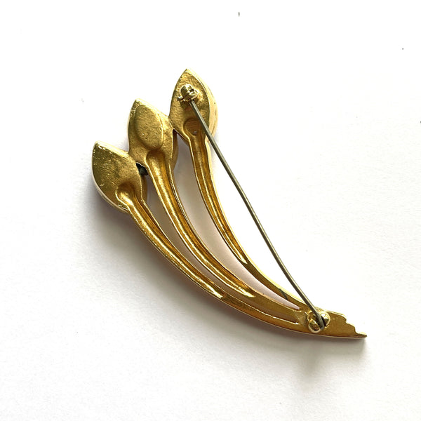 Rhinestone Lily Shape Brooch-Vintageonline-Vintage Online