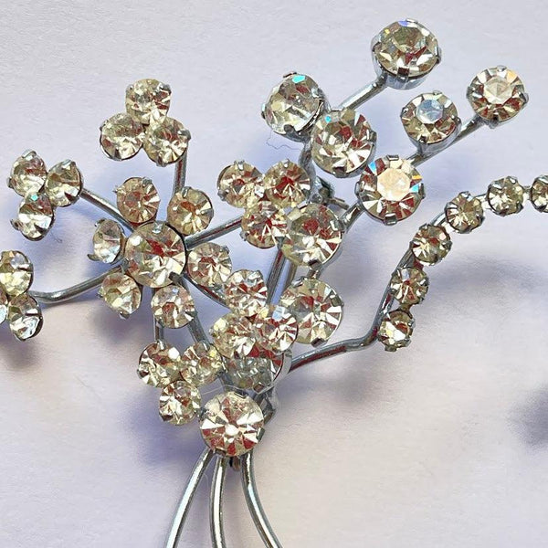 Rhinestone Mid Century Vintage Brooch-Vintageonline-Vintage Online
