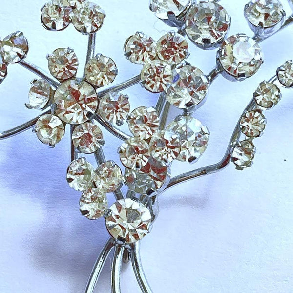 Rhinestone Mid Century Vintage Brooch-Vintageonline-Vintage Online