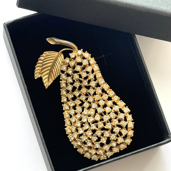 Rhinestone Set Pear Shaped Vintage Brooch-Stanley USA-Vintage Online