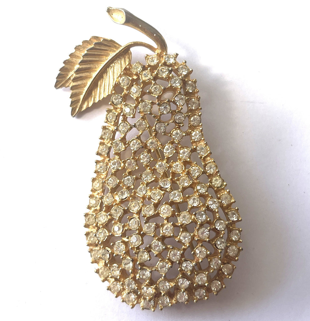 Rhinestone Set Pear Shaped Vintage Brooch-Stanley USA-Vintage Online