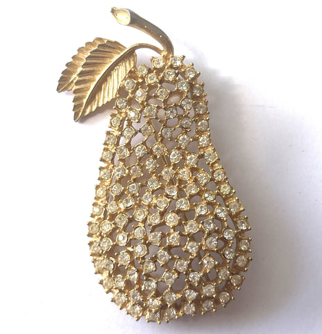 Rhinestone Set Pear Shaped Vintage Brooch-Stanley USA-Vintage Online