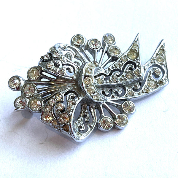 Rhinestone Vintage Brooch-Vintageonline-Vintage Online