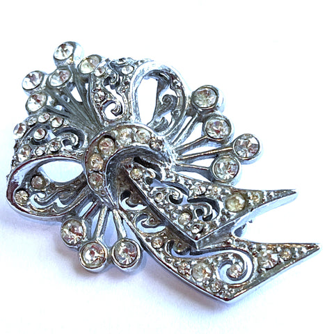 Rhinestone Vintage Brooch-Vintageonline-Vintage Online