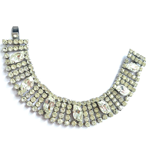 Rhinestone Vintage Old Hollywood Mid Century Bracelet-Vintageonline-Vintage Online