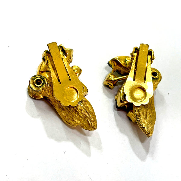 Ruby Red Rhinestone Vintage Earrings-Vintageonline-Vintage Online