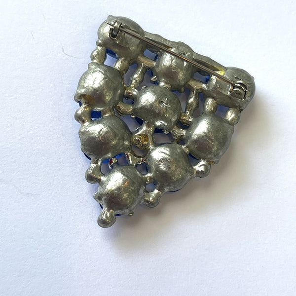Sapphire Blue Rhinestone Vintage Brooch-Vintageonline-Vintage Online